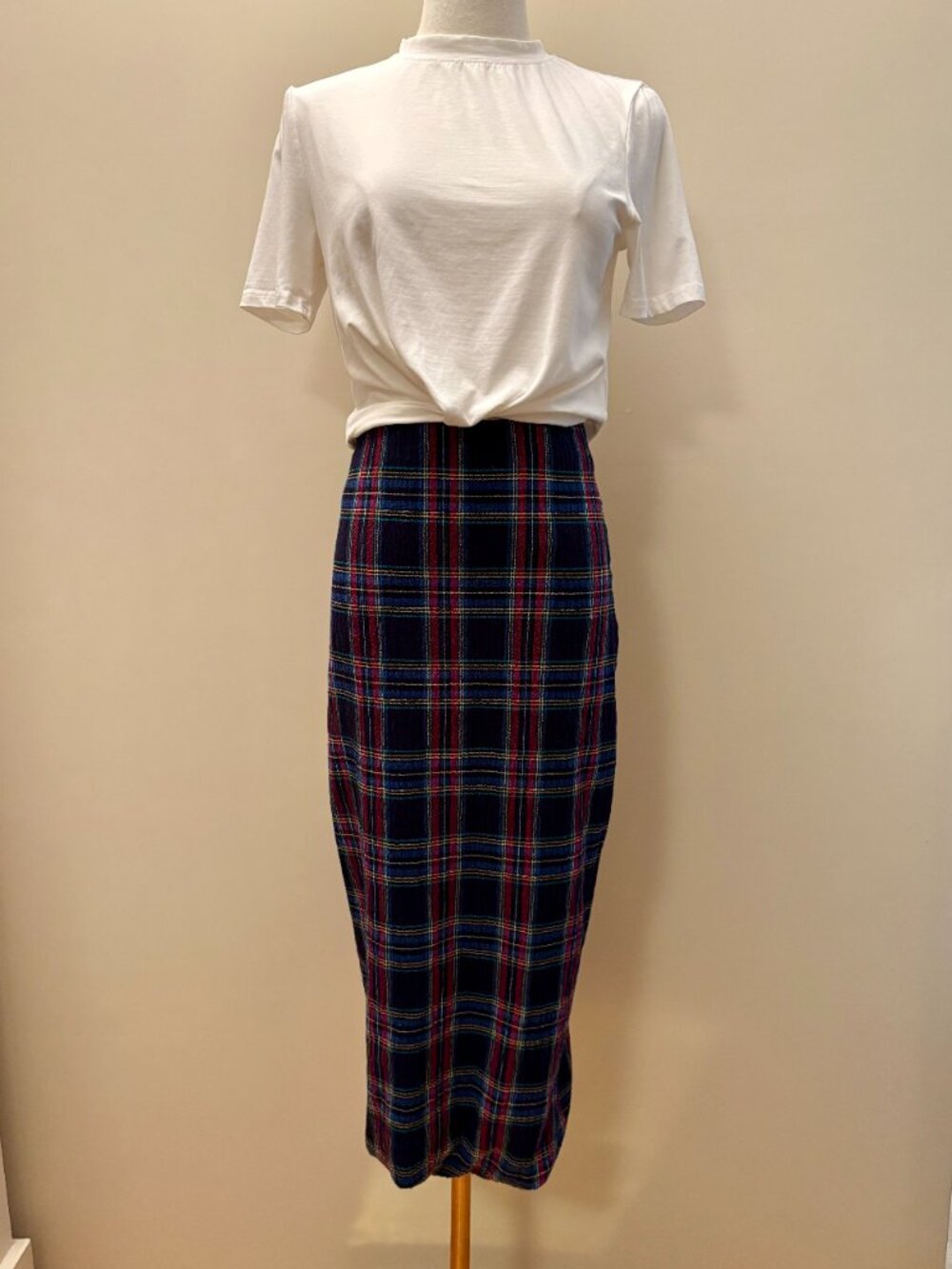Zara Black Plaid Pencil Skirt - Picture 2 of 7